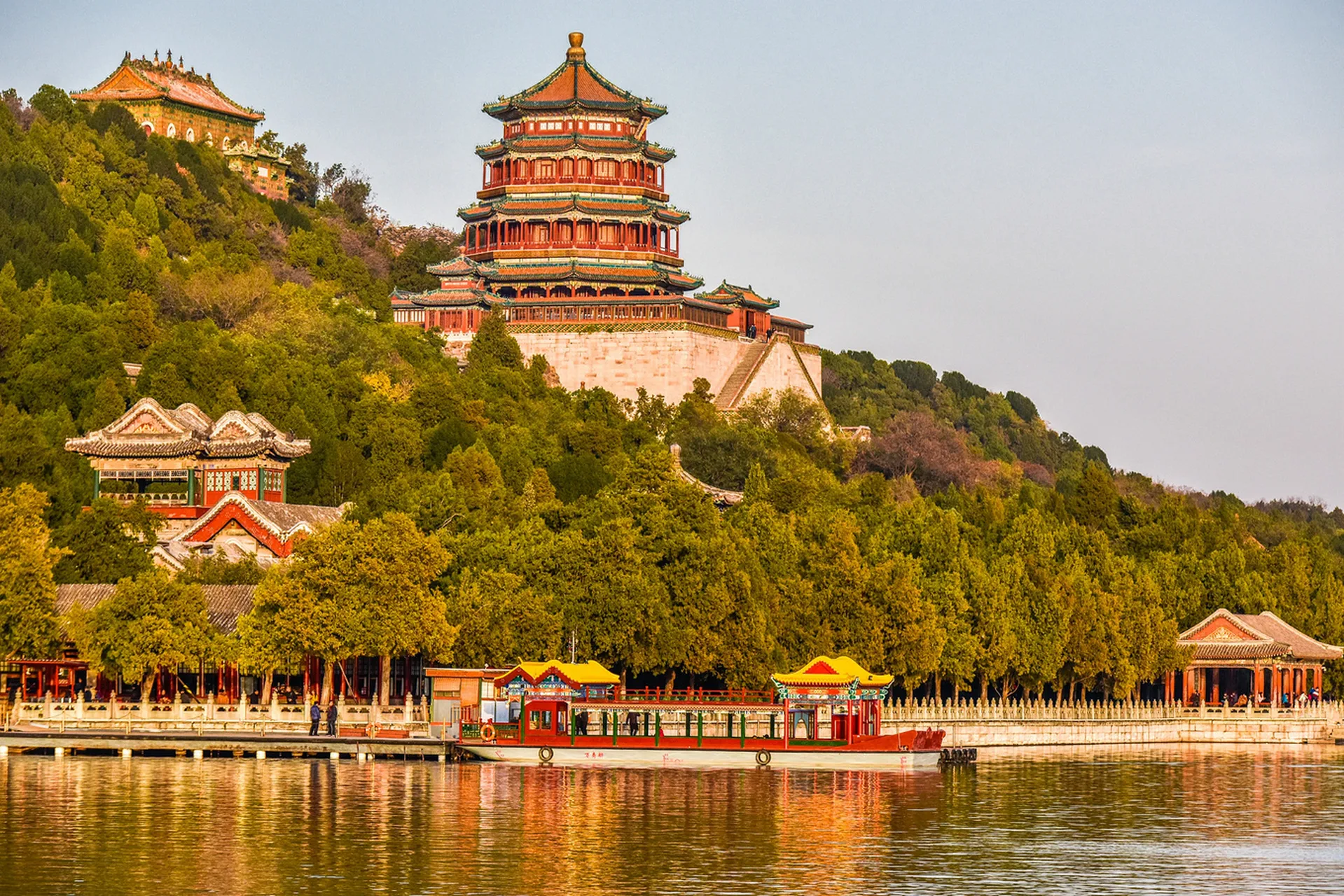 The magnificent blue-roofed Hall of Prayer for Good Harvests under clear skies in Beijing.